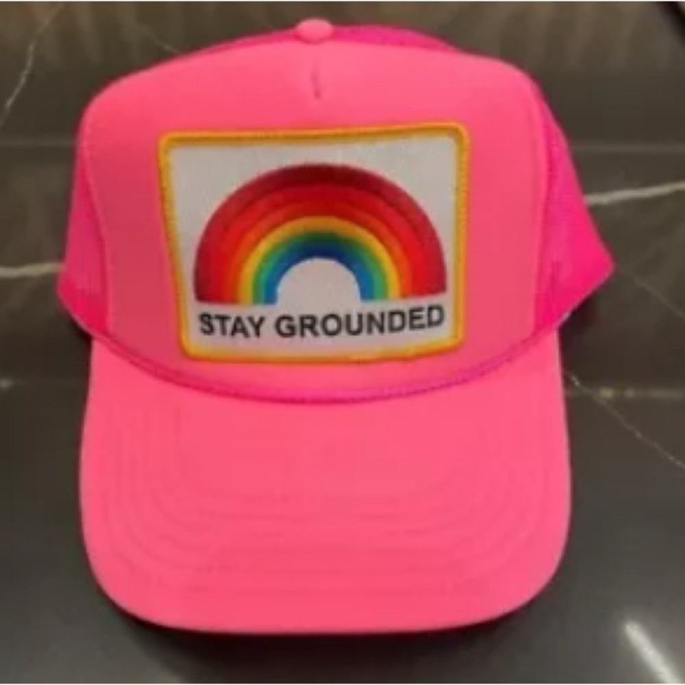 Aviator Nation Pink Rainbow Stay Grounded Hat - Like new!